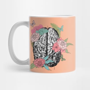 Floral anatomical brain Mug